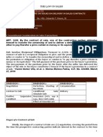 Outline/ Lecture On Issues On Delivery in Sales Contracts: By: Atty. Eduardo T. Reyes, III