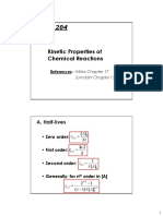 CHEM. 204: Kinetic Properties of Chemical Reactions