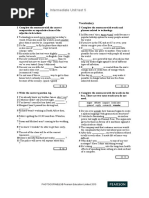 Intermediate Unit Test 5: Grammar Vocabulary