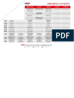 Horarios de Actividades: HS. Lunes Martes Miercoles Jueves Viernes Sábado Domingo