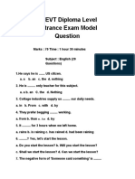 CTEVT Diploma Level Entrance Exam Model Question