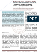 To Evaluate The Inhibition of Alpha Amylase and Alpha Glucosidase of Asparagus Recemosus. Willd