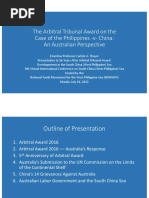 Thayer The Arbitral Tribunal Award On The Case of The Philippines - V - China: An Australian Perspective