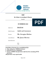 B8af108 Audit Summer 2018 Exam Paper