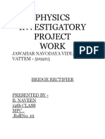 Physics Investigatory Project Work: Jawahar Navodaya Vidyalaya, VATTEM - 509203