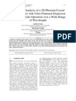 Design and Analysis of A 2D-Photoniccrystal Fiber Structure With Ultra-Flattened Dispersion and Single Mode Operation Over A Wide Range of Wavelength