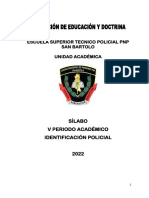 SILABO Identificacion Policial + Desarrollo SB 2022