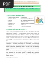 Proyecto de Aprendizaje N°2-Jugamos Con Los Números y Juntamos Cosas 04 Julio 2022