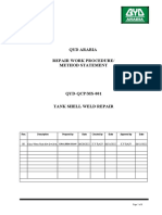 QYD-QCP-MS-001 Tank Shell Weld Repair Procedure-Method Statement