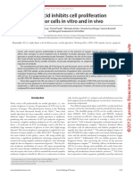 Lipoic Acid Inhibits Cell Proliferation of Tumor Cells in Vitro and in Vivo