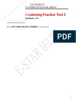 Ieltsfever Listening Practice Test 2: Section 1