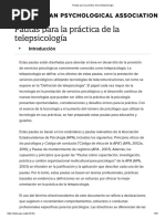 Pautas para La Práctica de La Telepsicología