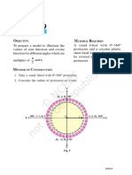 Activity 9: 1. Take A Stand Fitted With 0º-360º Protractor. 2. Consider The Radius of Protractor As 1 Unit