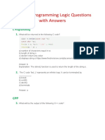 TCS NQT Programming Logic Questions With Answers: C Pragramming 1