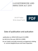 Animal Slaughterhouse and Meat Inspection Act 2055: DR.R.P Yadav M.SC (Meat Tech)