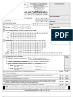 Application For Licensure and First Registration: Professional Engineering Form 1