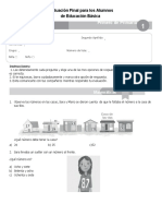 Evaluación Final MATEMATICAS para Los Alumnos 1°