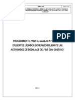 Procedimiento para El Manejo Integral de Efluentes Líquidos Generados Durante Las Actividades de Desguace Del BT Don Gustavo