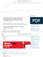 Introduction To Management - Strategic Management MCQ - Learn Cram