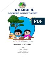 English: Learning Activity Sheet