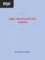 (Ans) 138 MCQ With Key Answer: by DR - Giuma Sulieman