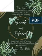 Wedding Invitation Green Sage and White Floral