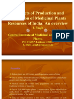 Prospects of Production and Utilization of Medicinal Plants Resources of India An Overview J Sing