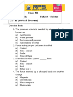 Question Bank Class 8 Science Force & Pressure