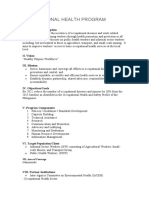 Occupational Health Program: I. Background/Description