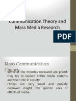 Communication Theory and Mass Media Research