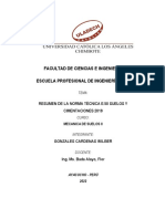 Gonzales Ardenas Wilber - Resumen Cimentaciones Norma Técnica E.50 Suelos y Cimentaciones 2018