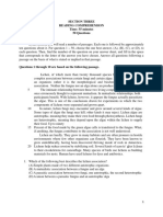 Section Three Reading Comprehension Time: 55 Minutes 50 Questions Direction