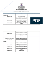 Calendar of Activites For Guidance Program