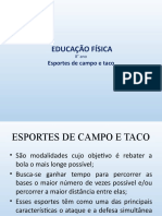 ESPORTES DE CAMPO E TACO - 8°ano