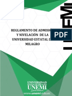 Reglamento de Admisión y Nivelación de La Universidad Estatal de Milagro 1