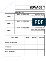 Sewage Treatment Plant (STP) Log Book: KALYANI HOSPITAL Gurgaon Sector 14