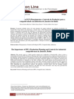 A Importância Do PCP (Planejamento e Controle Da Produção) para A Competitividade em Indústrias de Juazeiro Da Bahia