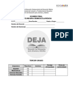 EXAMEN Secundaria 3er Grado