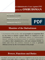 Filing of Administrative Cases Against PNP Personnel in The: Ombudsman