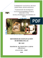 Libro, Metodos de Explotacion Subterranea Ii