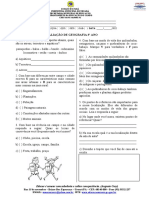 Avaliação de Geografia 3º Ano 1º Bim