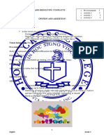 Module 3: Examining and Resolving Conflicts Eng 7 Week 16 Opinion and Assertion