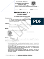 Mathematics 7: Quarter 4 - Week 1 Introduction To Statistics Competency