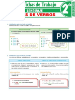 Clases de Verbos para Segundo Grado de Secundaria