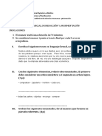 Examen de Redacción y Argumentación