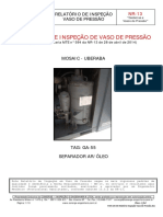 RELATÓRIO DE INSPEÇÃO DE VASO DE PRESSÃO (Conforme Portaria MTE N 594 Da NR-13 de 28 de Abril de 2014)