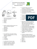 Prueba 1° Periodo Ciencias Naturales Quinto 2022