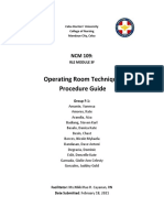 Operating Room Technique Procedure Guide: Rle Module 3F