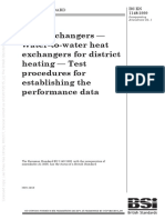 (BS EN 1148 - 1999) - Heat Exchangers. Water-To-Water Heat Exchangers For District Heating. Test Procedures For Establishing The Performance Data.