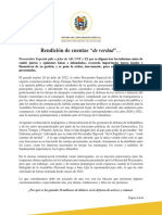 Rendición de Cuentas de Verdad: Respuesta A AD, UNT y PJ